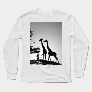 Girrafe Shadow Silhouette Anime Style Collection No. 151 Long Sleeve T-Shirt